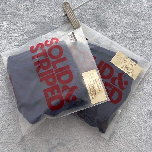 SOLID & STRIPED The Tati Top .Bottom 2-Piece Bikini Set Sz XL Navy NWT Flaw 0098 - Picture 8 of 16